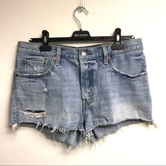 levi’s 501 High Waisted Denim Shorts Light Blue 31 - Picture 2 of 4